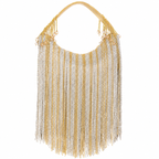 Women's Handmade Gold Silver Beaded Evening Purse/Handbag